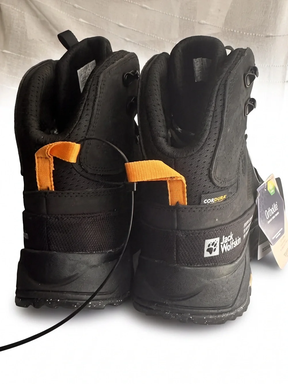 Jack Wolfskin Terraquest Texapore Black Hiking Boot with Orange Heel Loop